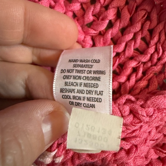 J.Jill Open Knit Striped Sweater Coastal Beach Layer Pink Orange Lightweight - Picture 5 of 8